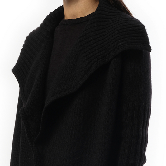 Cashmere Knit Cardigan in Black