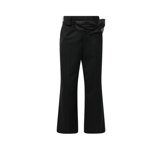 Tailored Trousers with Waist Pouch in Black