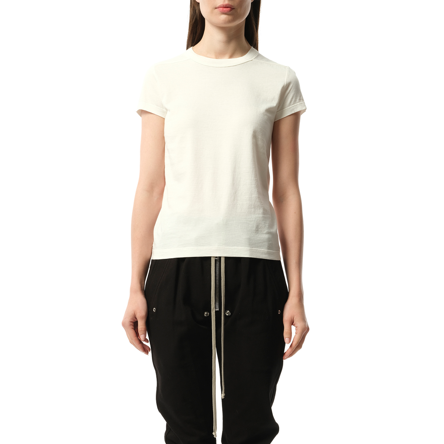 Cotton Jersey Cropped Level T-Shirt in Milk