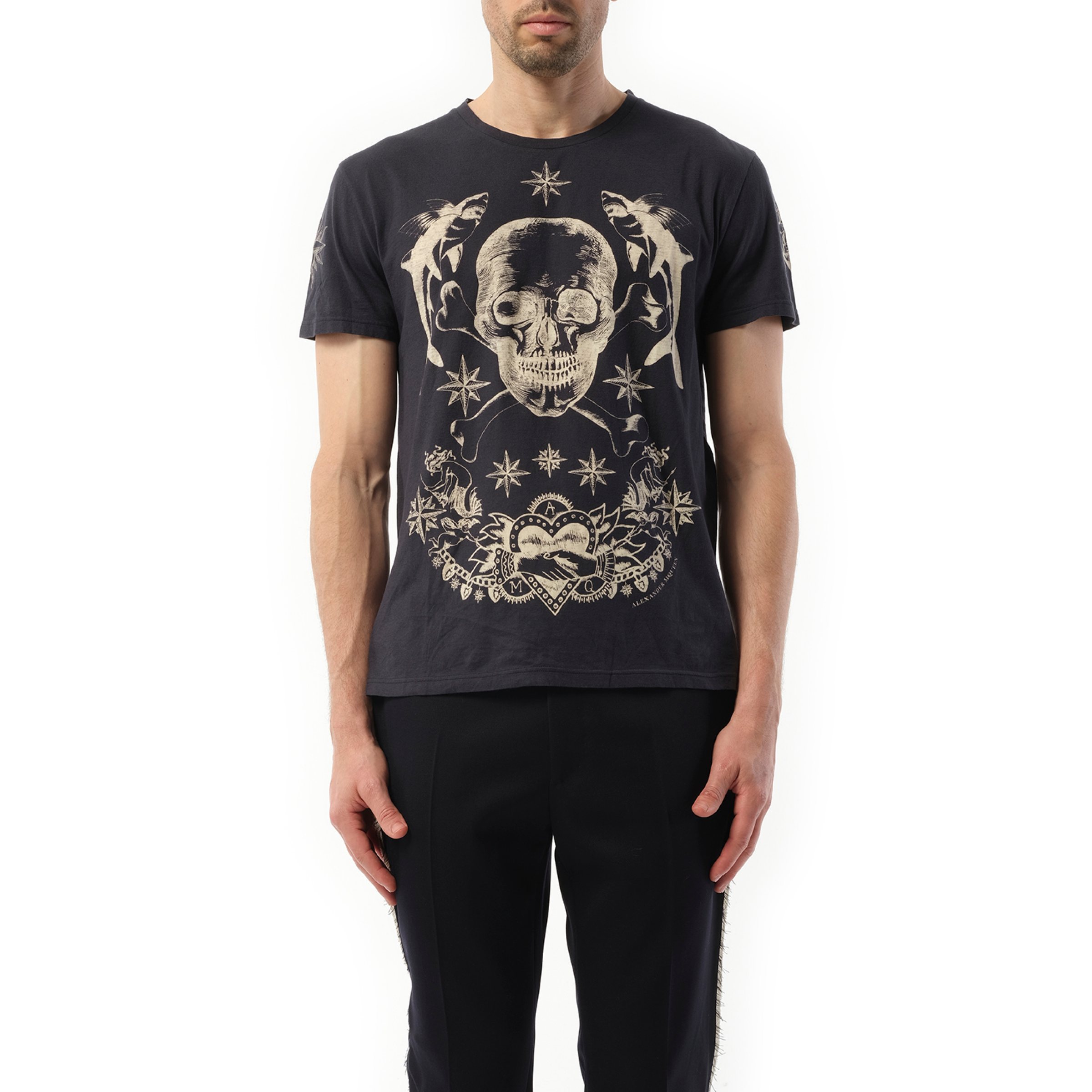 Tattoo Skull T-Shirt in Navy