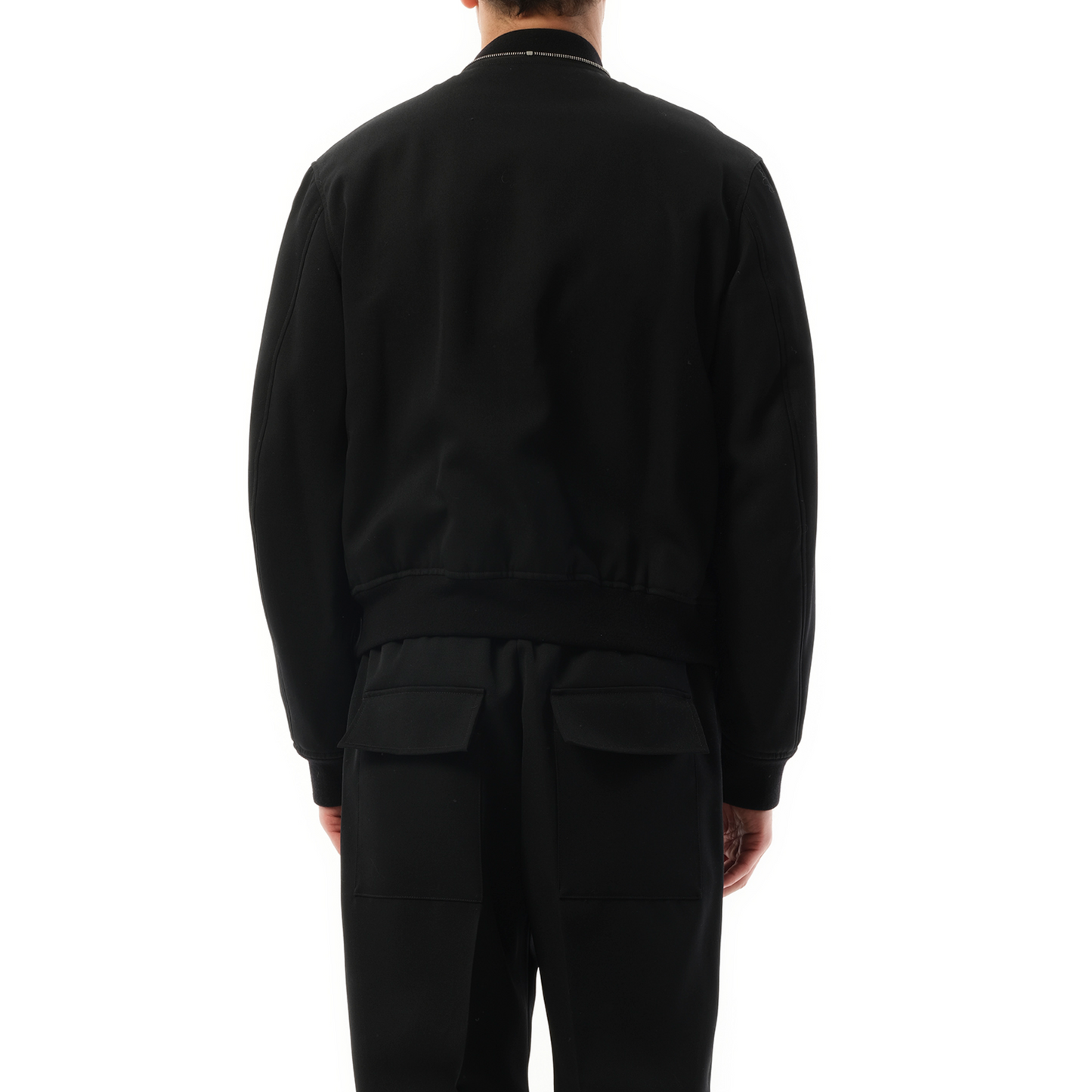 Jil Sander Zip Bomber Jacket in Black