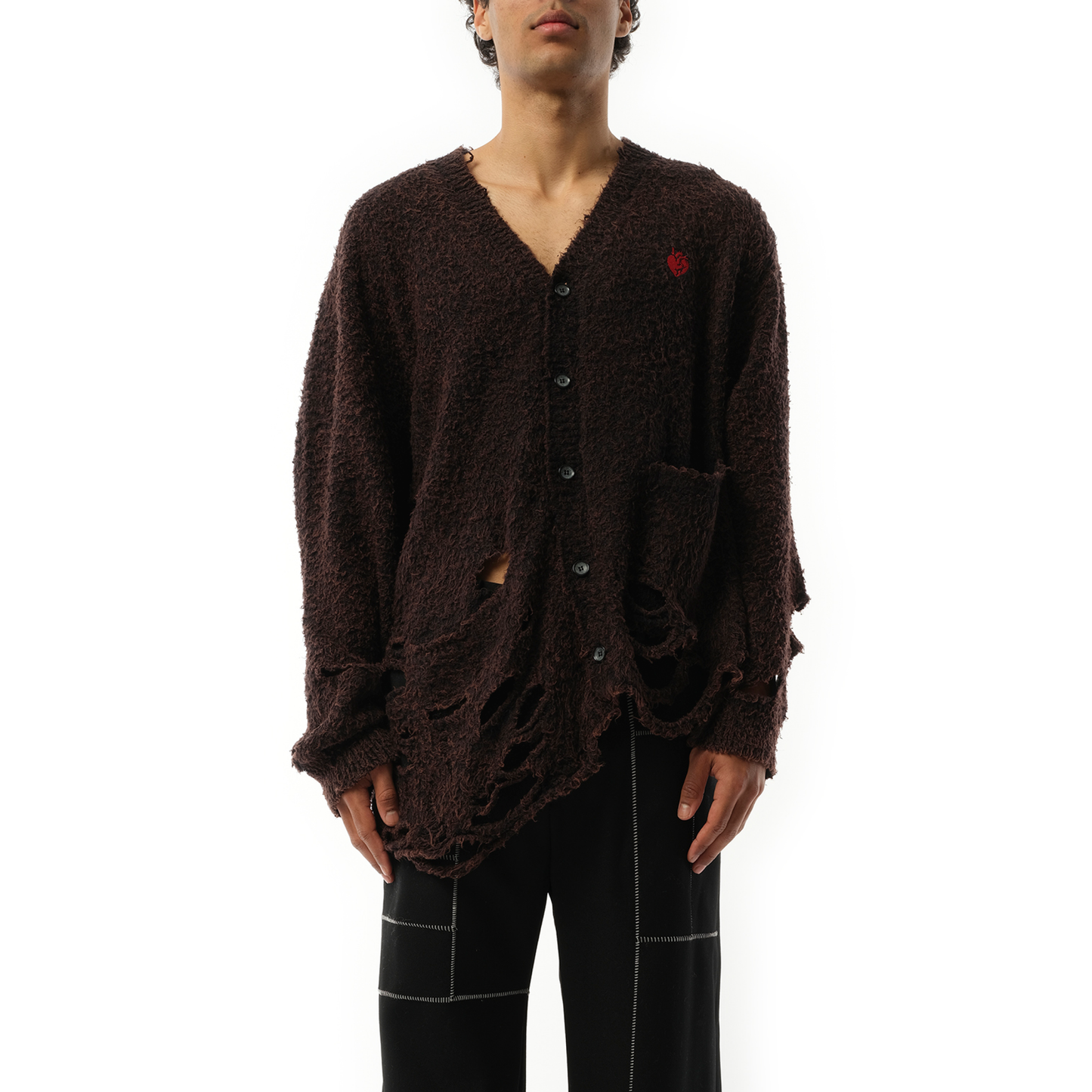 Zombie Silhouette Knit Cardigan in Black