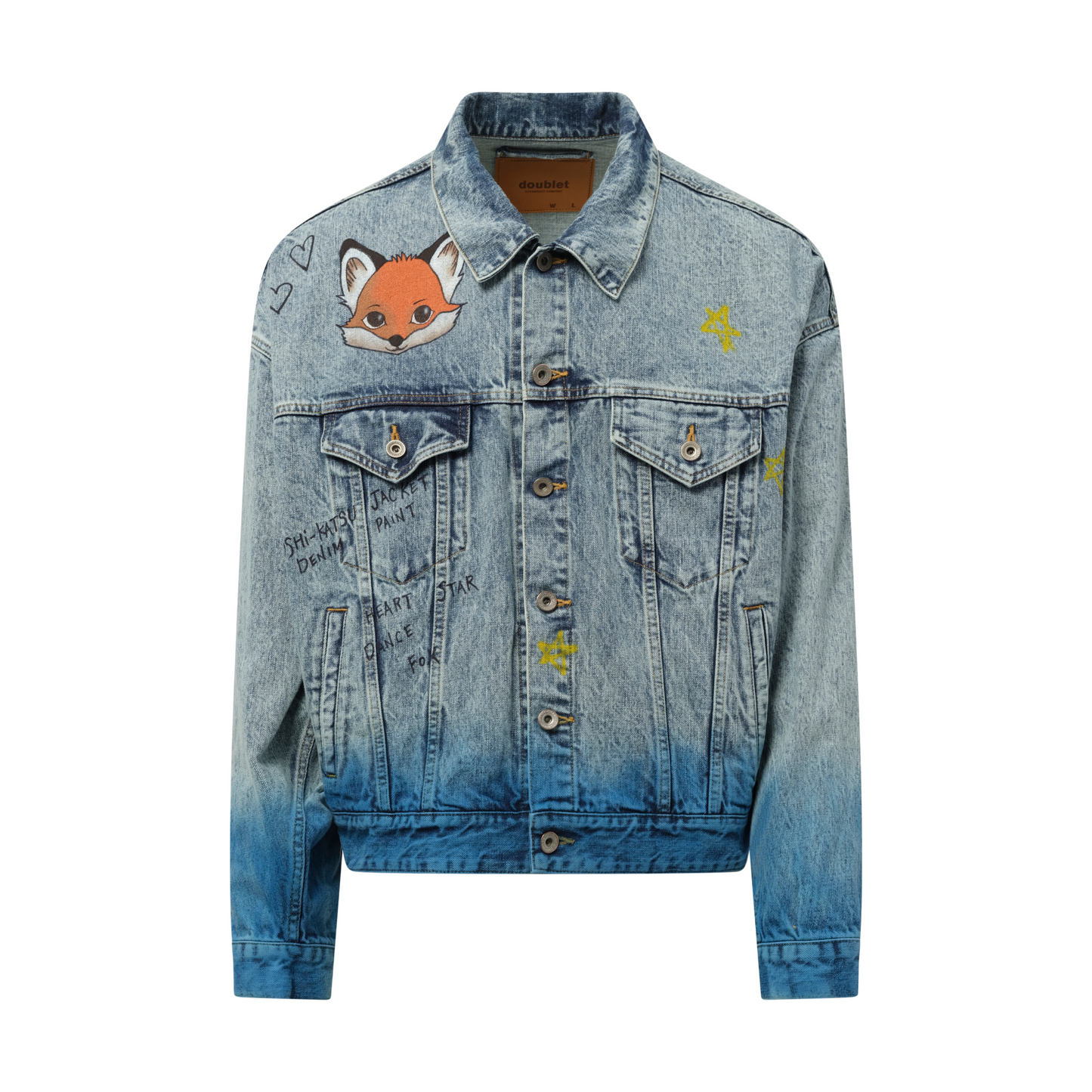 Anime Hand-Painting Denim Jacket in Blue