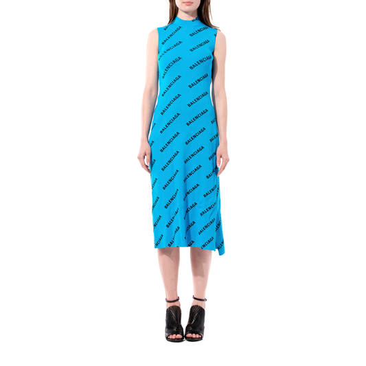 Logo Wrap Dress in Turqoise