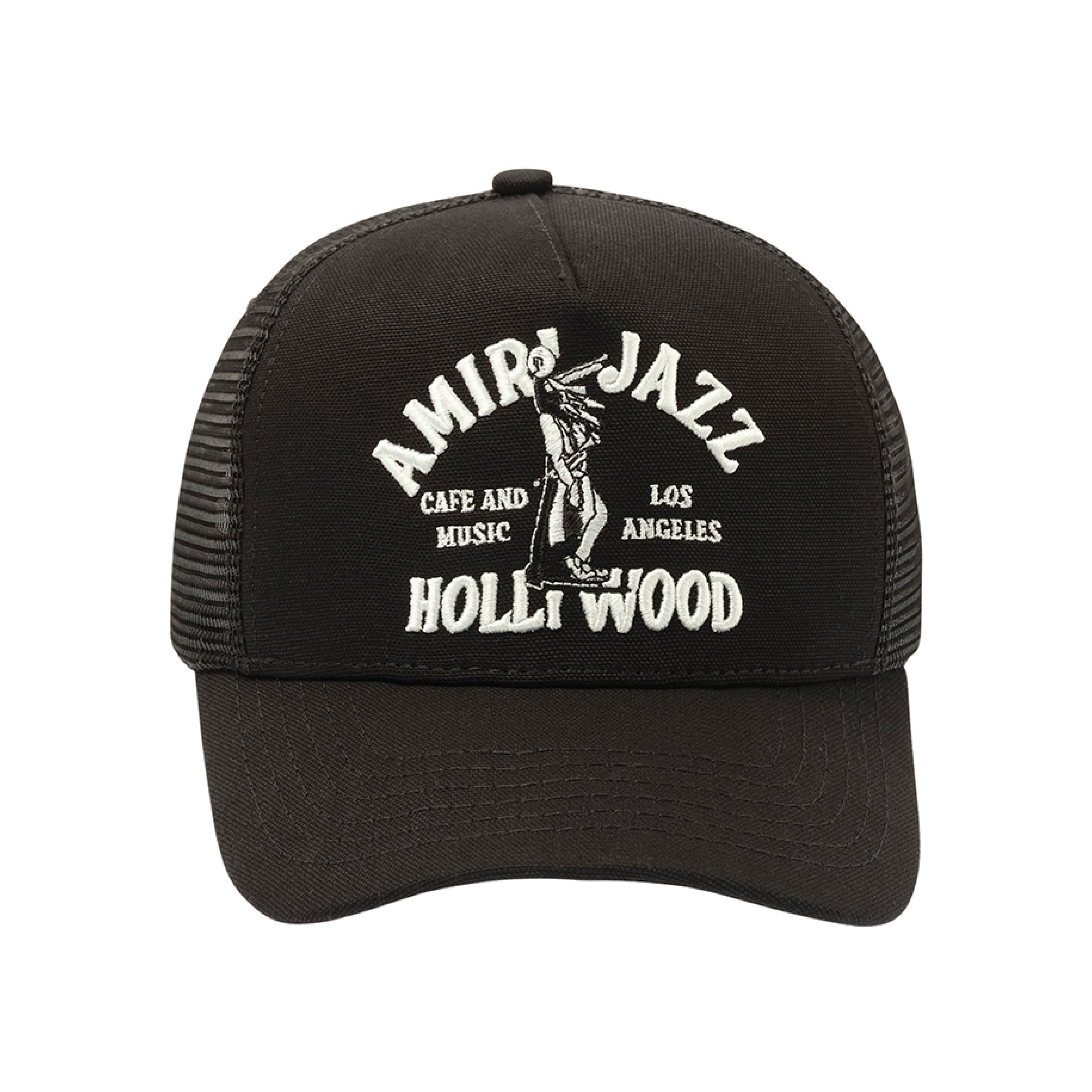 Jazz Wolf Trucker Hat in Black