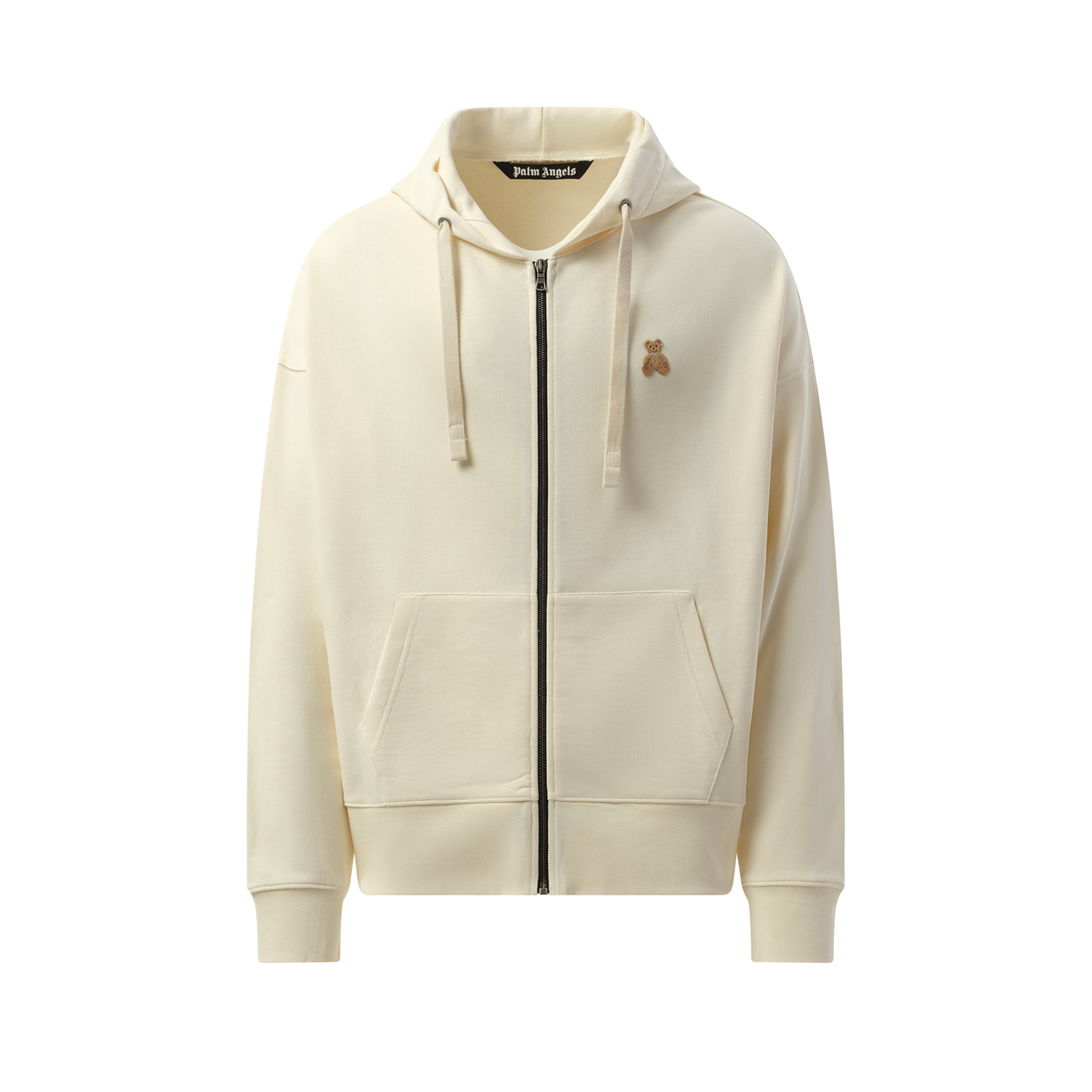 Bear in Mind Zip Hoodie in Off White/Brown