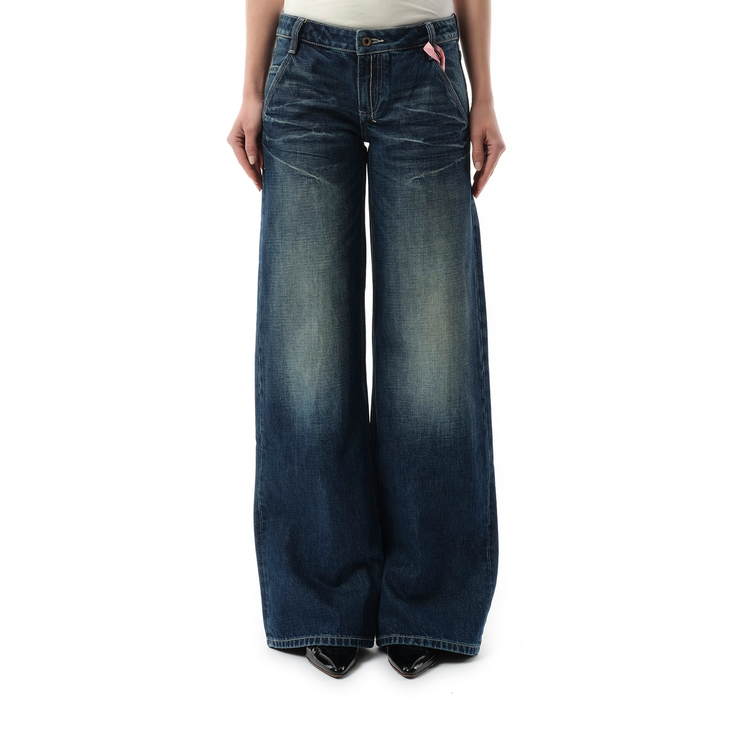 888 Low-Rise Oversized Jeans in Dark Blue