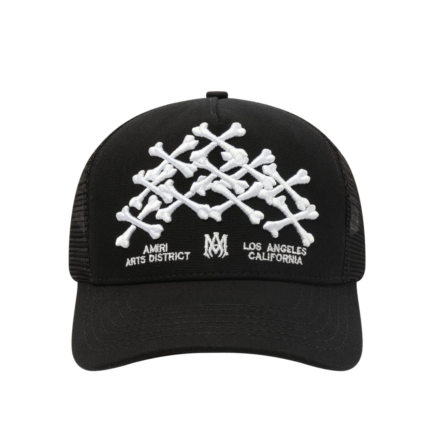 Bones Stacked Trucker Hat in Black