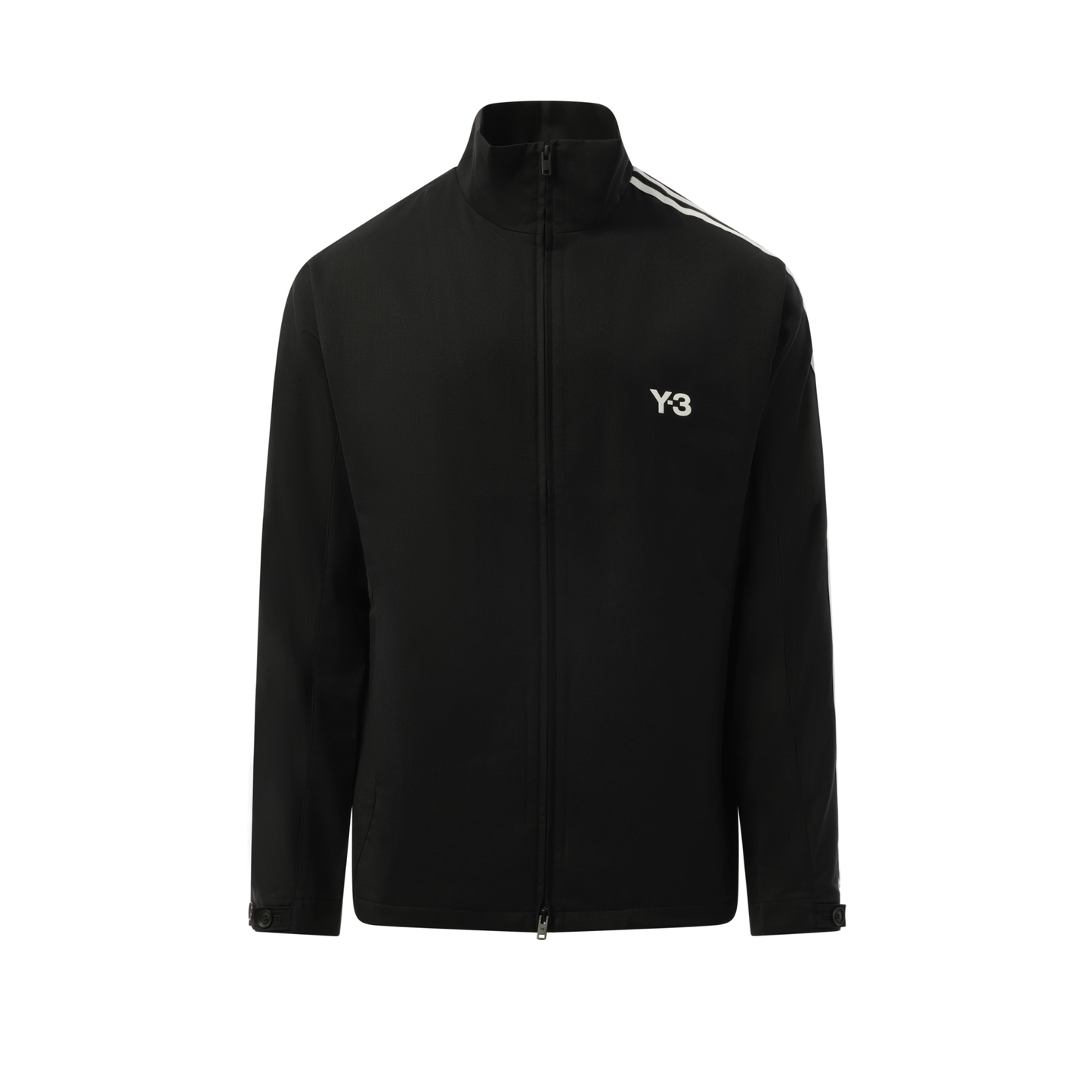 3 Stripe Refined Wool Track Top in Black