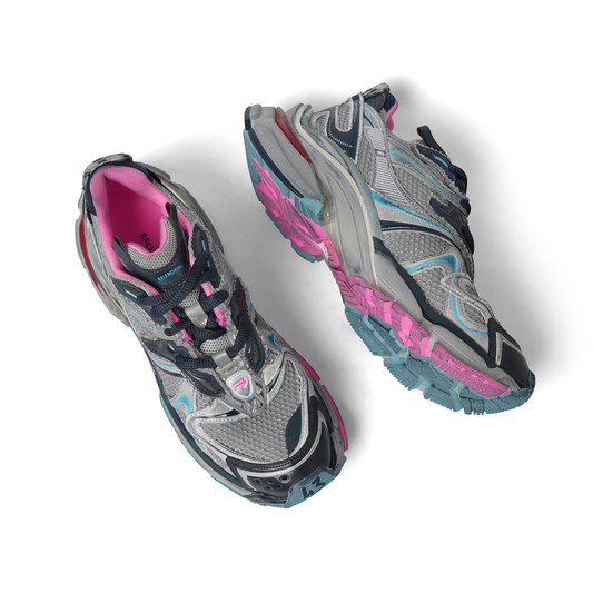 Runner 2 Sneaker in Grey/Blue/Pink/Red