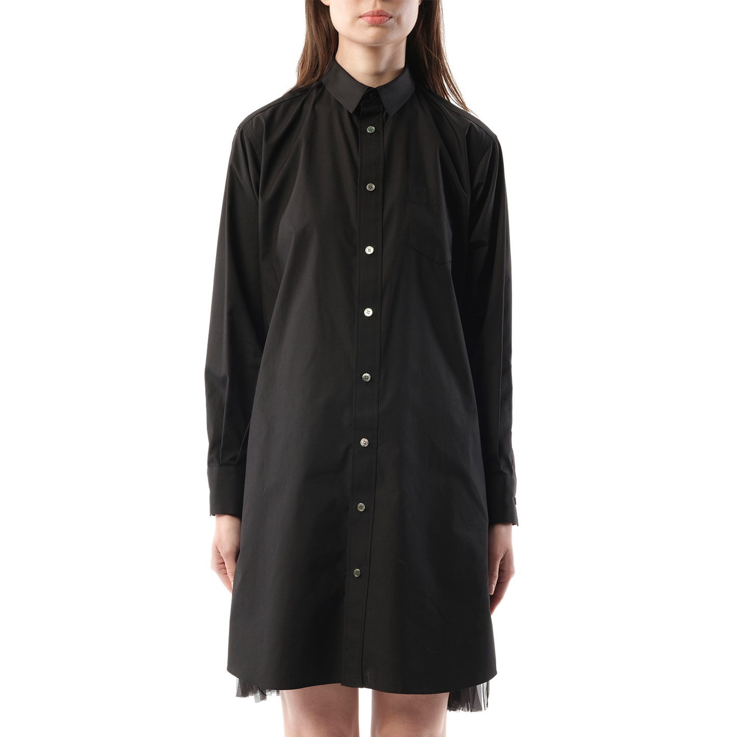 Cotton Poplin Dress in Black