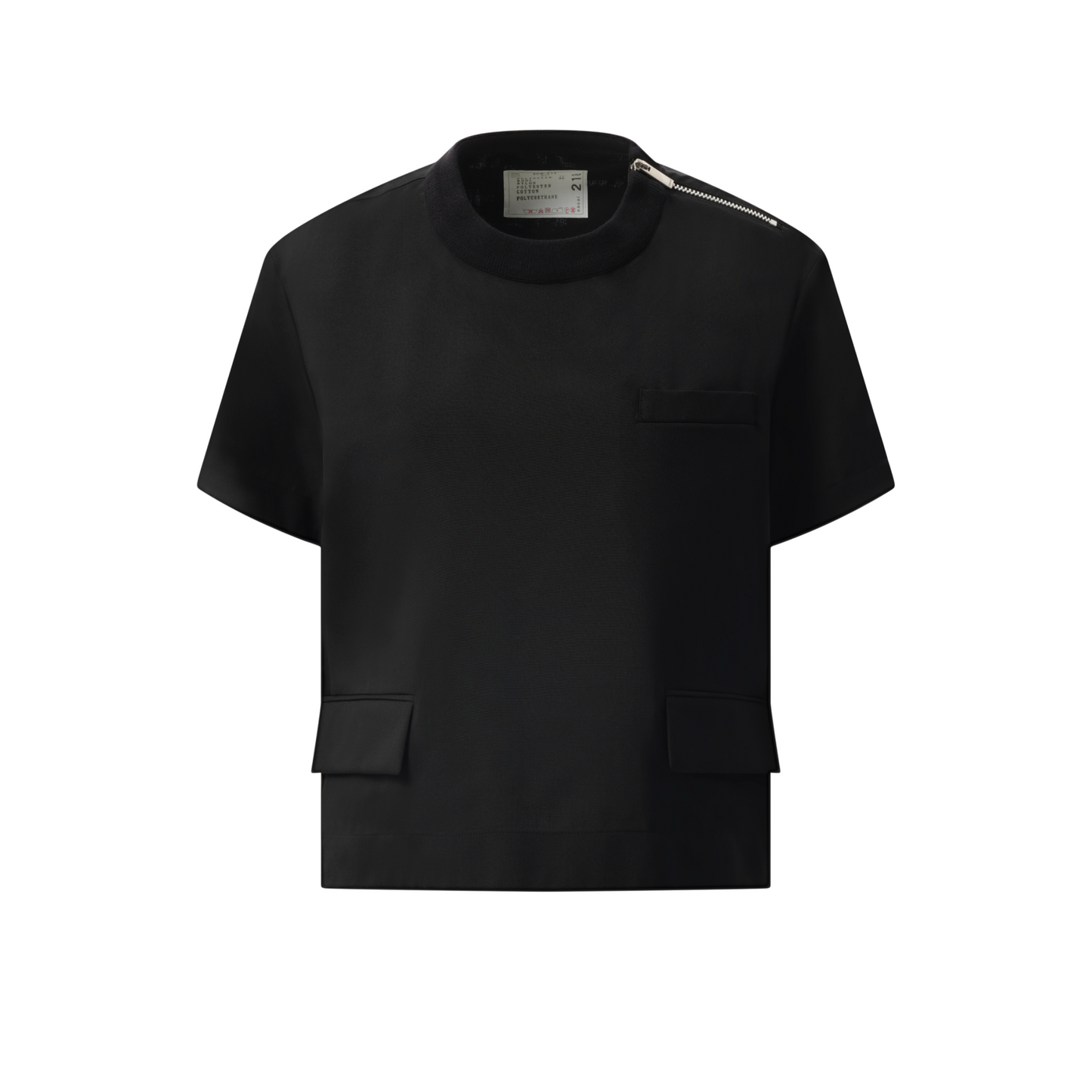 Suiting Short-sleeve Pullover in Black