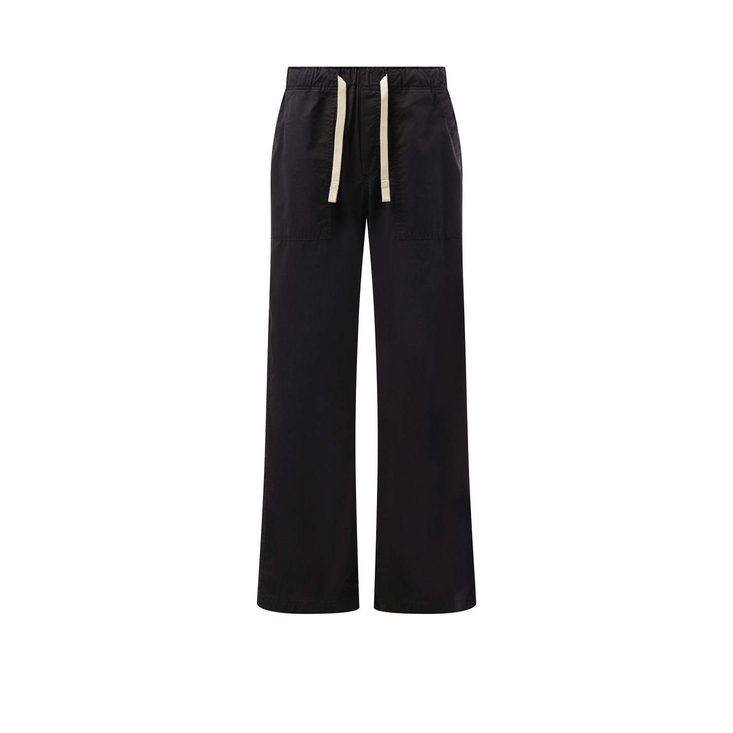 Curved Logo Loose Pants in Black