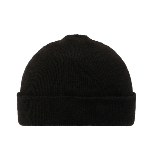 Patched Knit Beanie in Black