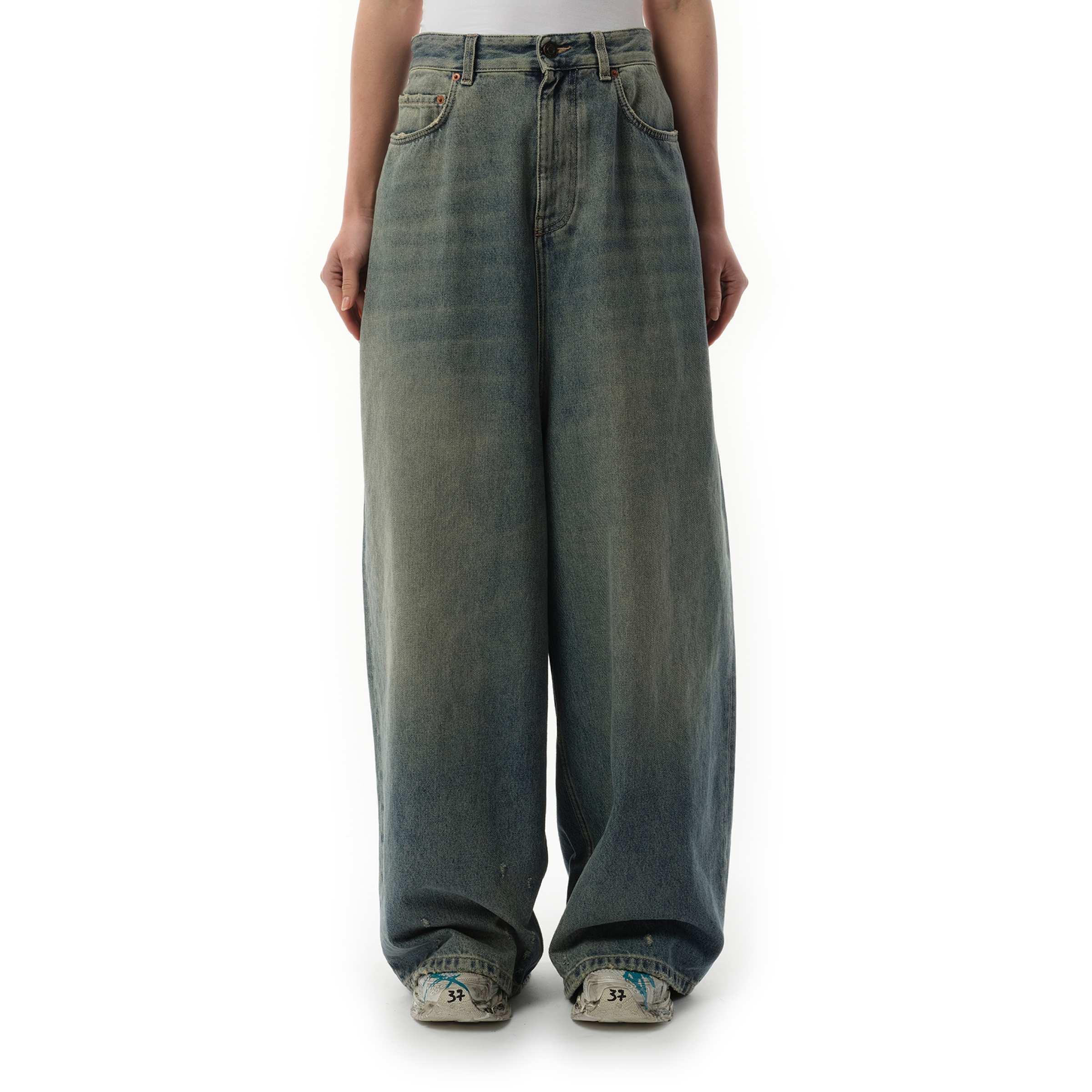 Low Crotch Jeans in Blue Rust