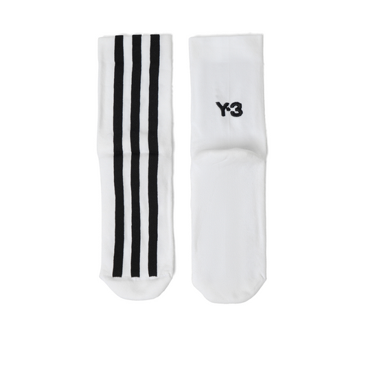 Y-3 Stripe Socks in White