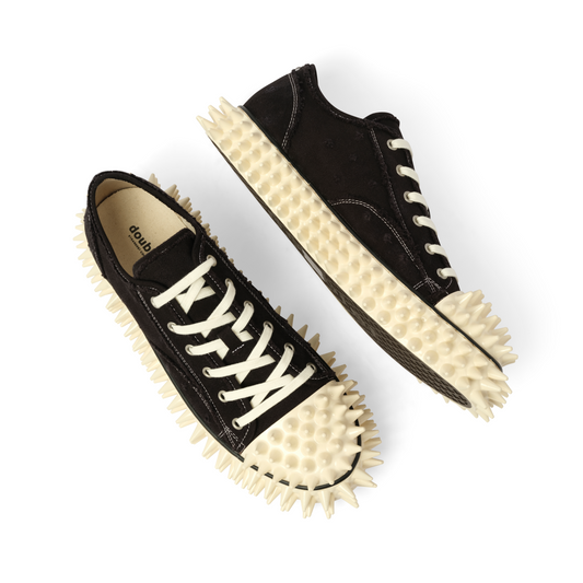 Spiky Canvas Sneaker in Black