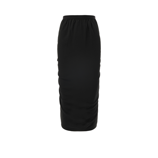 Cocoon Crepe Shrimp Skirt in Black