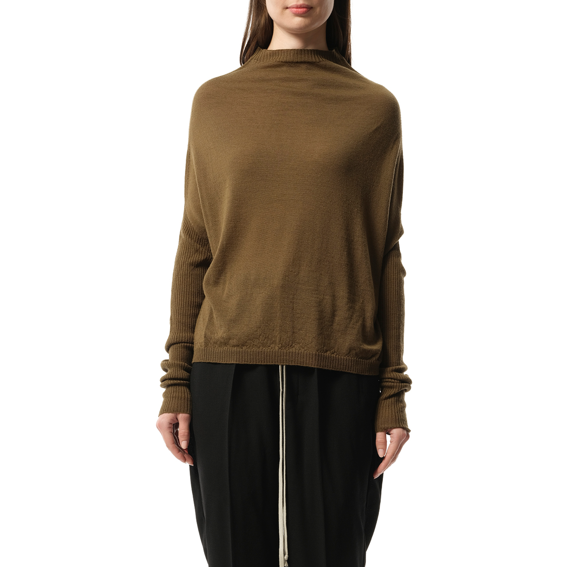 Long Sleeve Crater Knit Sweater in Bean