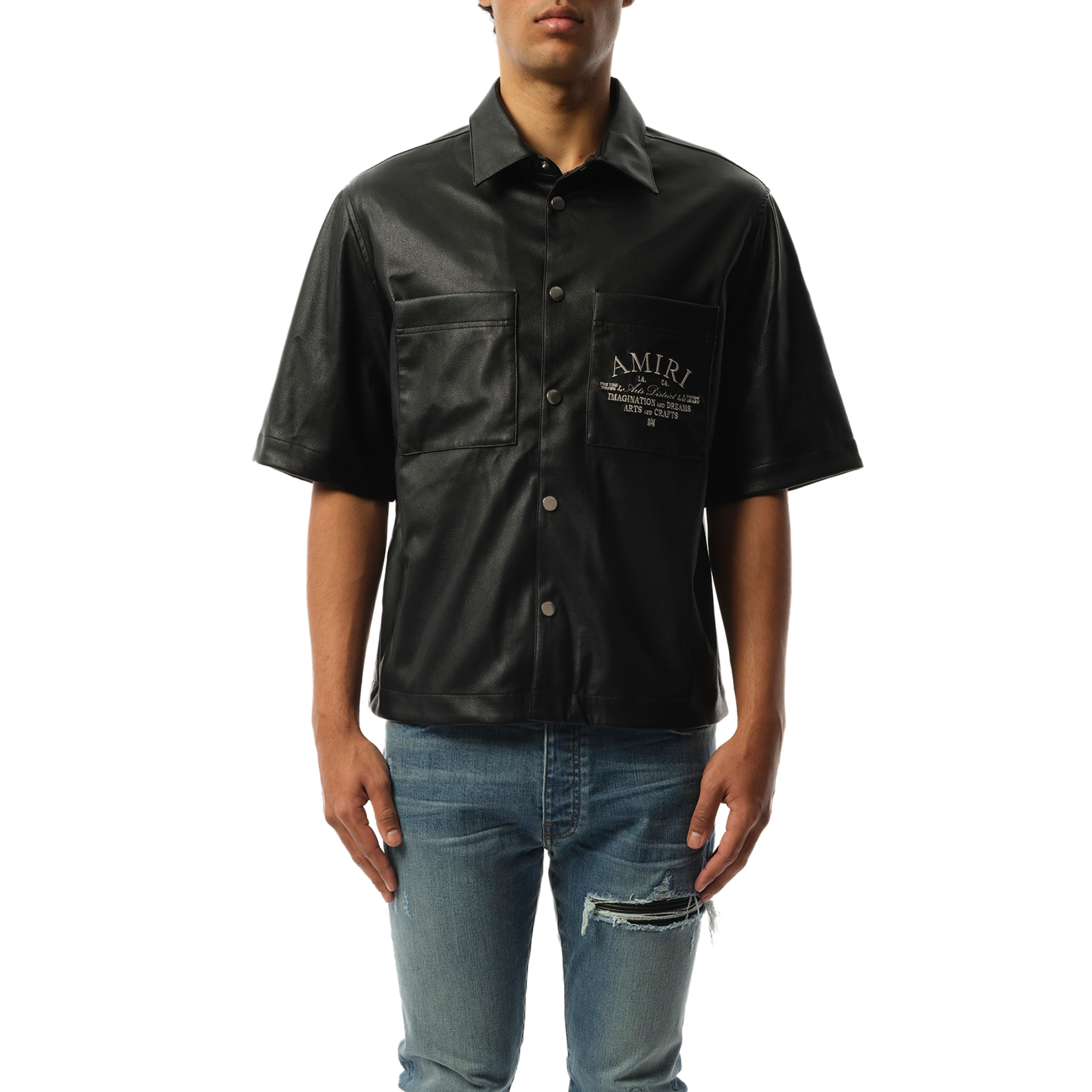 Amiri Arts District Camp Shirt in Black