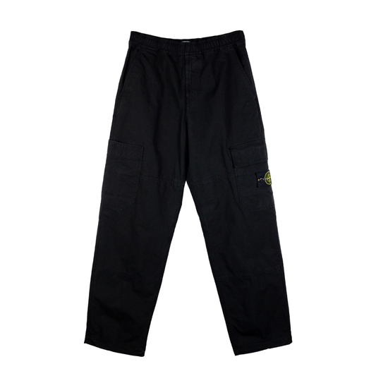 Compass Badge Cotton Pants in Black