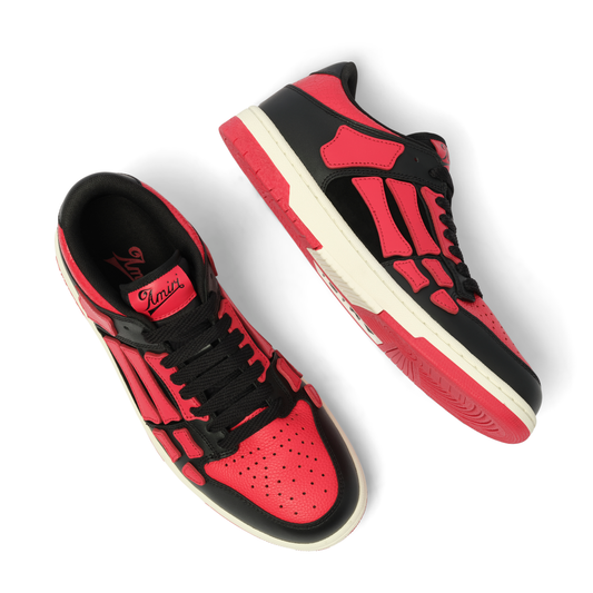 Skeleton Low Top Sneaker in Varsity Red