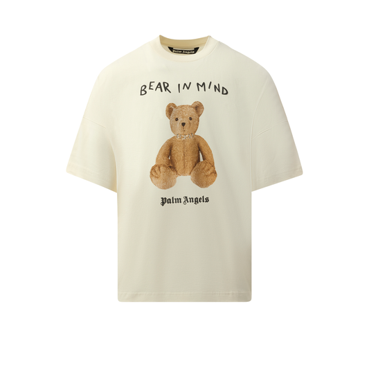 Bear in Mind Oversize T-Shirt in Off White/Brown