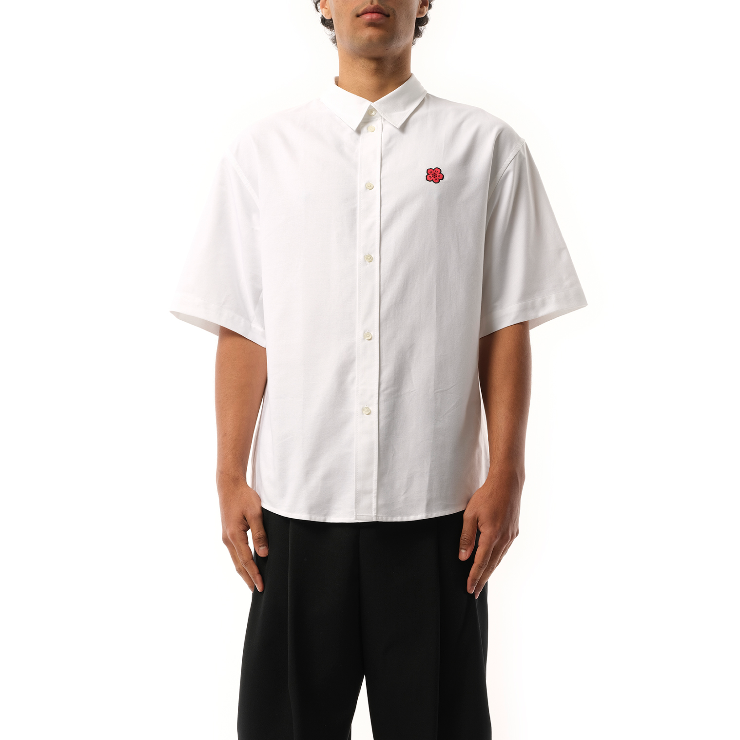 Boke Flower Crest Short Sleeve Shirt in White