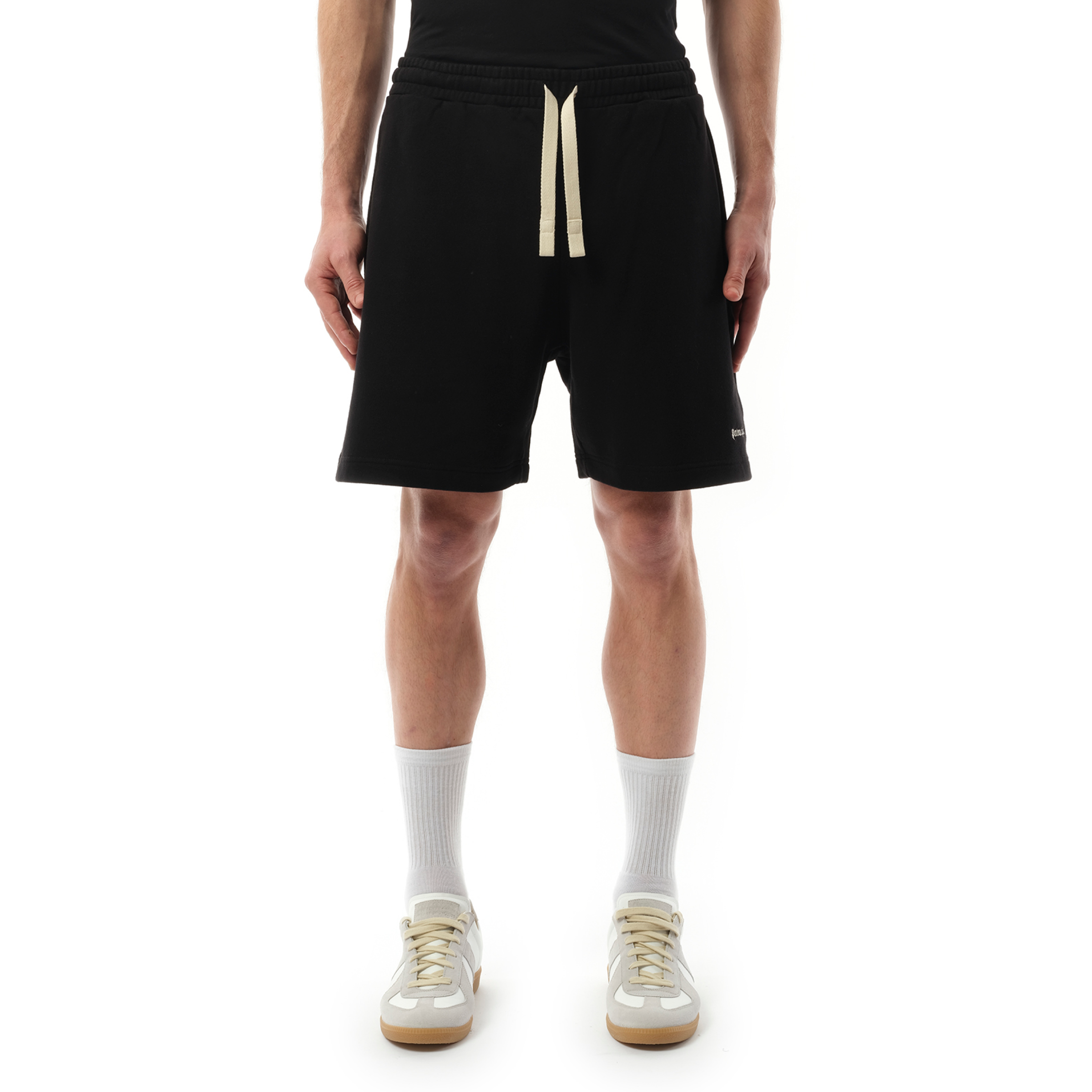 Classic Logo EMB Sweatshort in Black/Off White