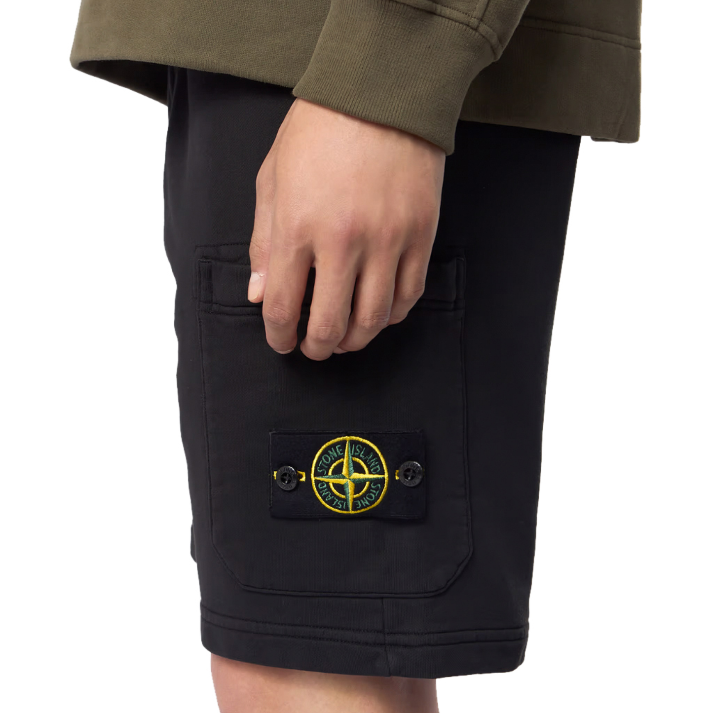 Stone Island Logo Patch Shorts in Black