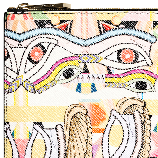 Iconic Print Medium Pouch in Multicolor