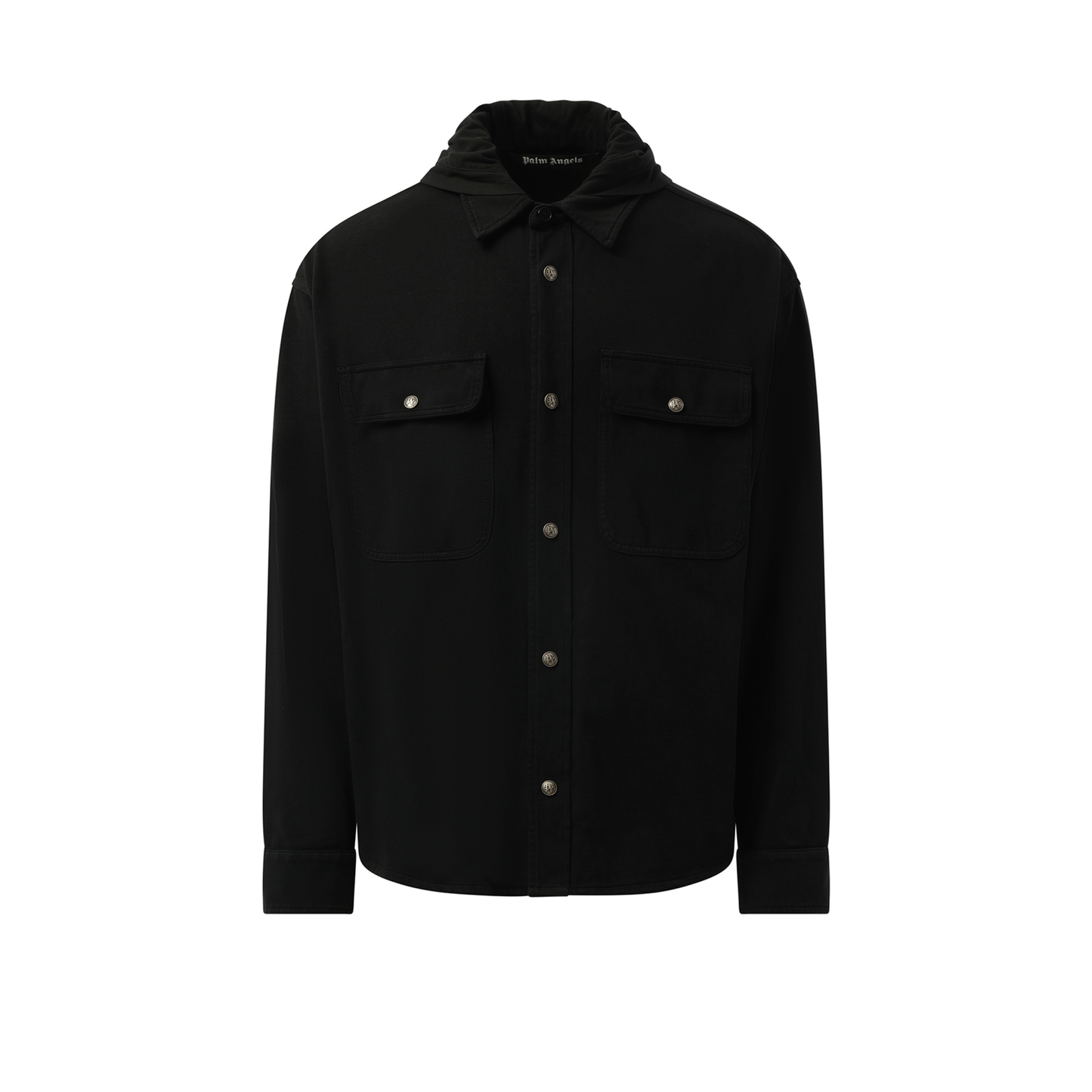 GD Classic Logo Hooded Overshirt in Black/Black