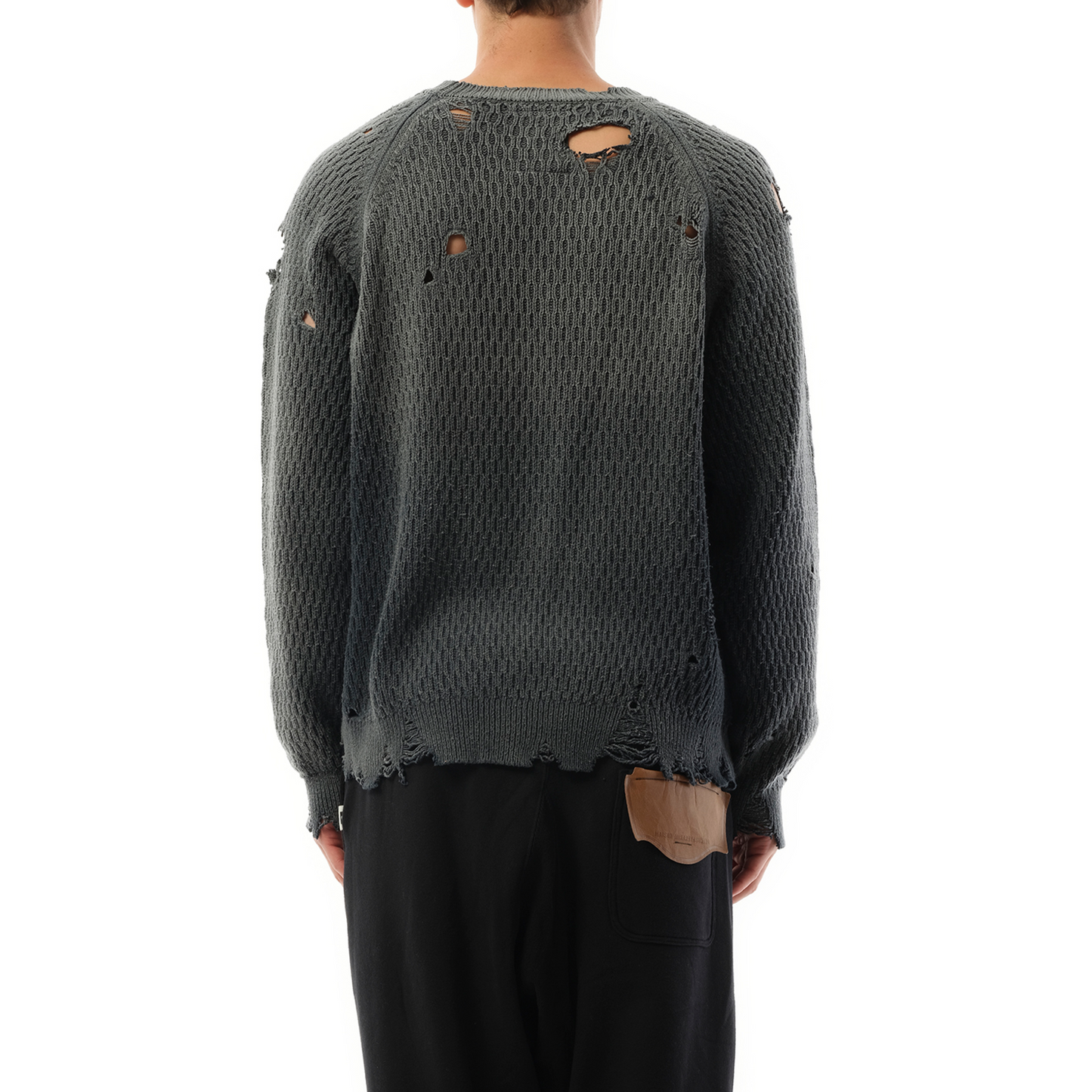 Sun Faded Knit Sweater in Black