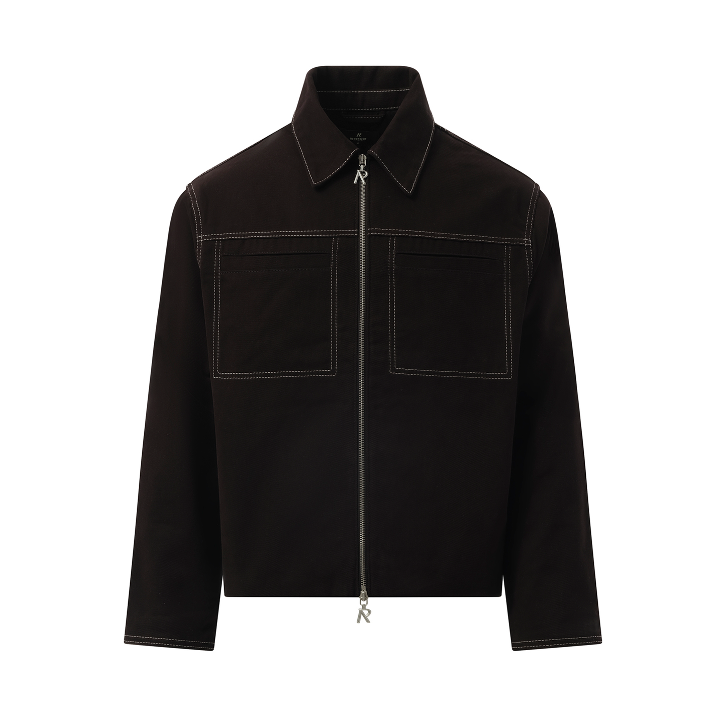 Contrast Stitch Smart Jacket in Jet Black