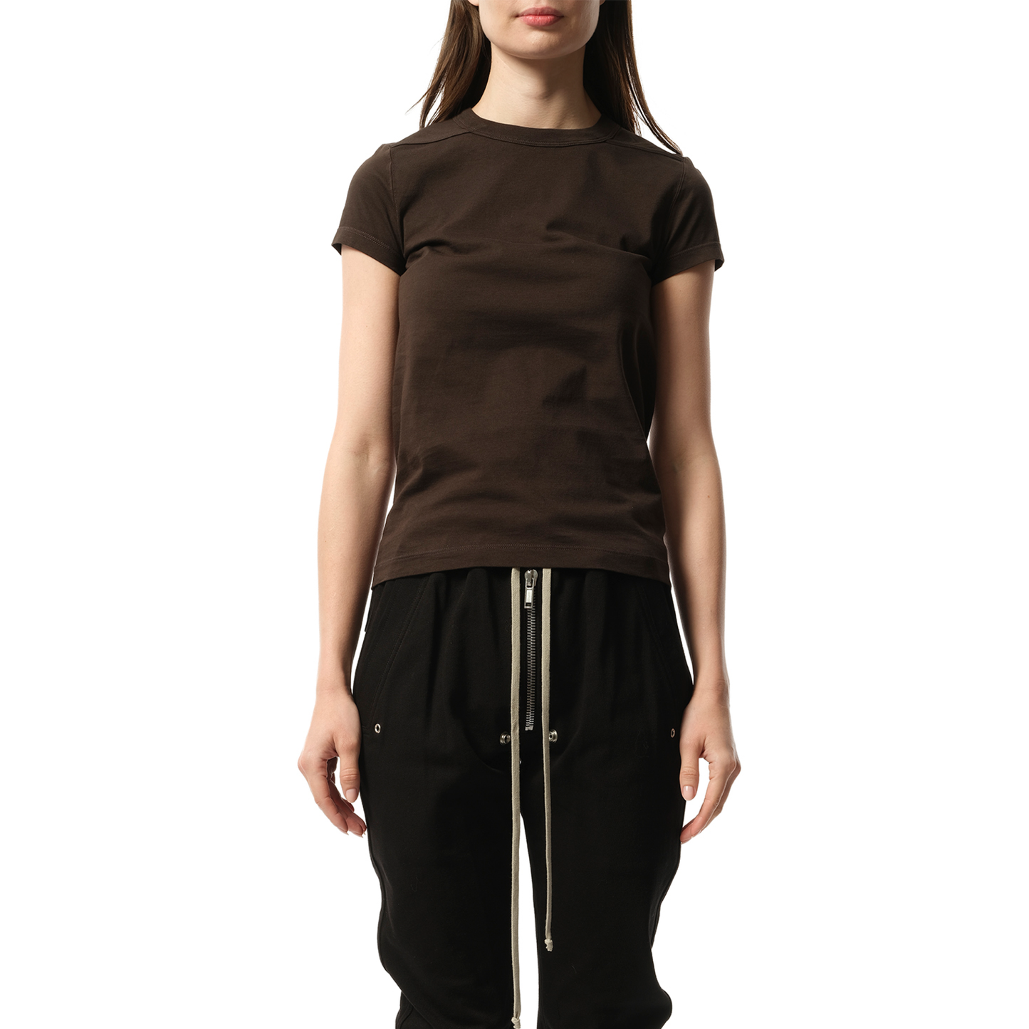 Cotton Jersey Cropped Level T-Shirt in Dark Dust