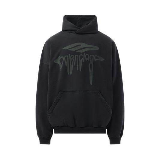 Liquified 3B Large Fit Hoodie in Washed Black