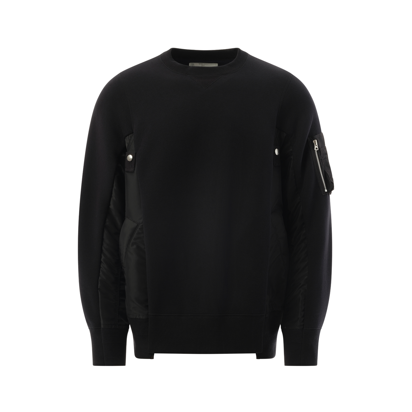 Sponge Sweat Nylon Twill Sweatshirt in Black