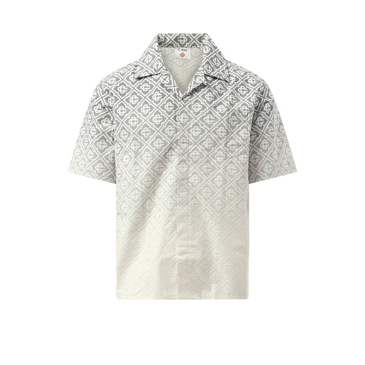 Short Sleeve Cuban Collar Shirt in Grey