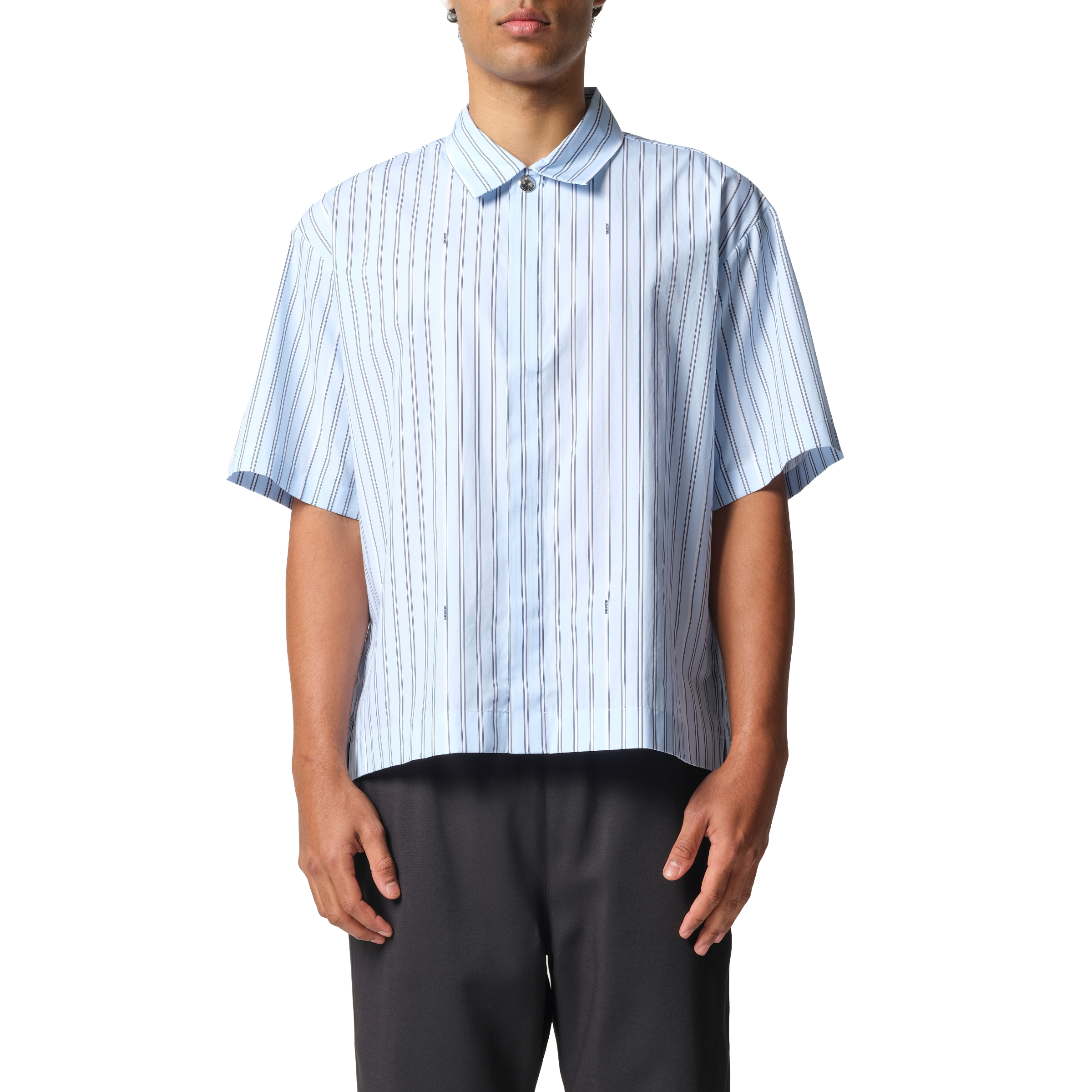 La Chemise Manches Courte in Blue Stripe