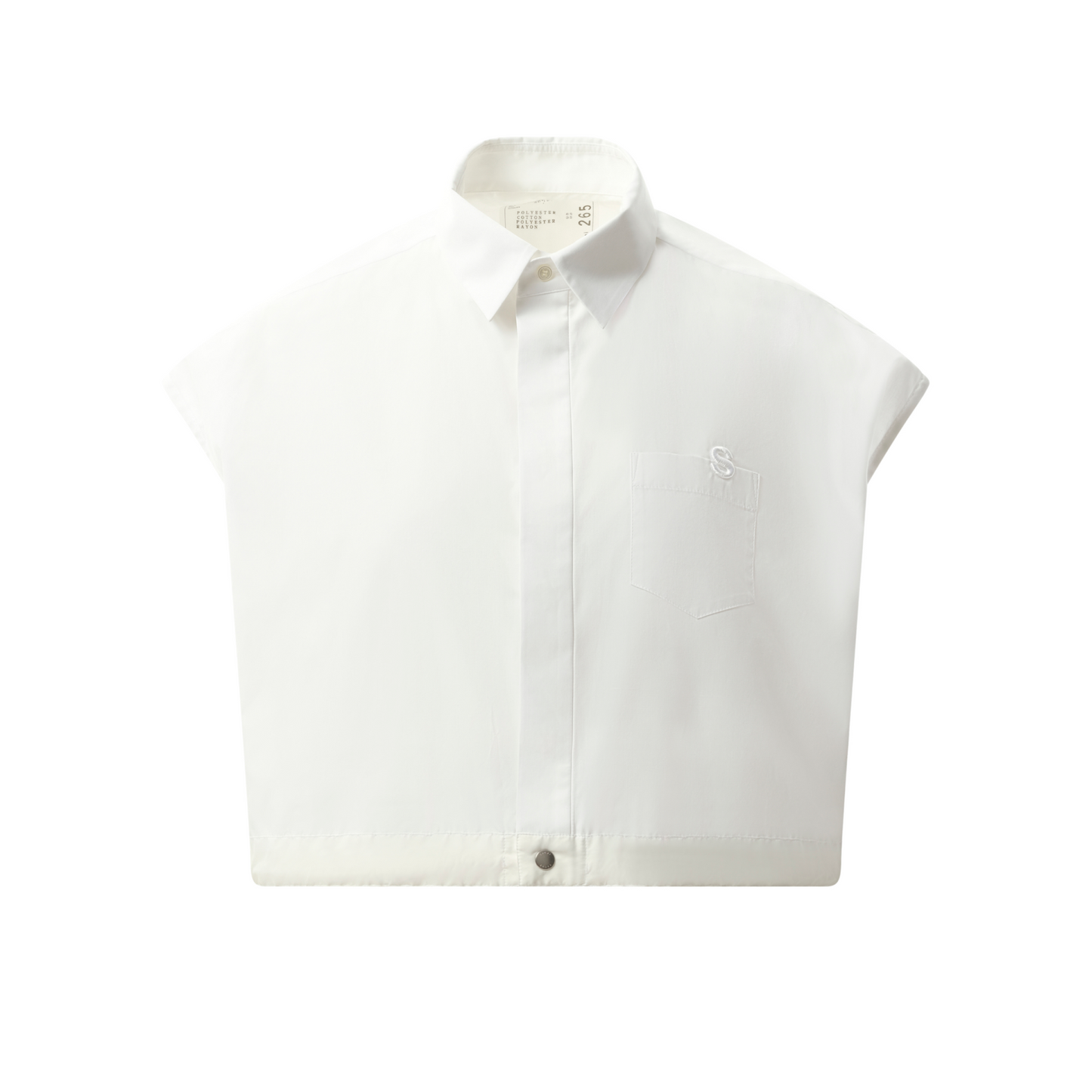 S Cotton Poplin Shirt in Off White