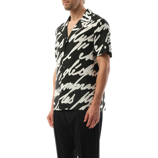 Big Love Letter Pyjama Shirt in Black/White