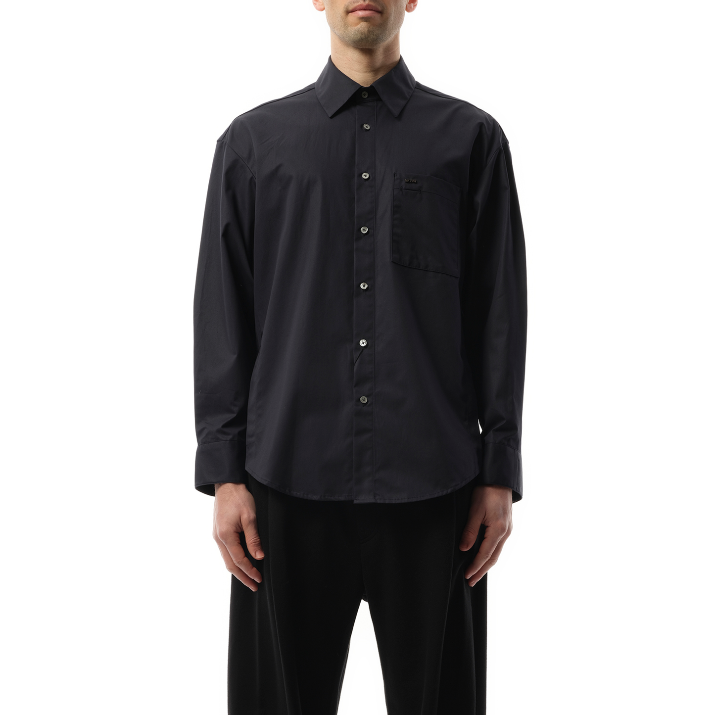 Logo Poplin Shirt in Navy