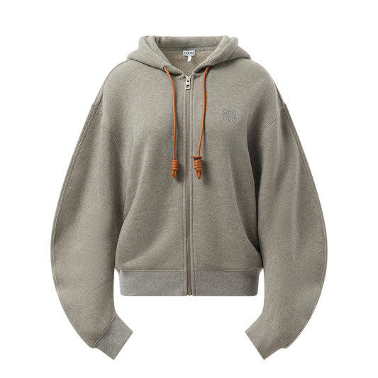 Flamenco Zip Hoodie in Grey Melange