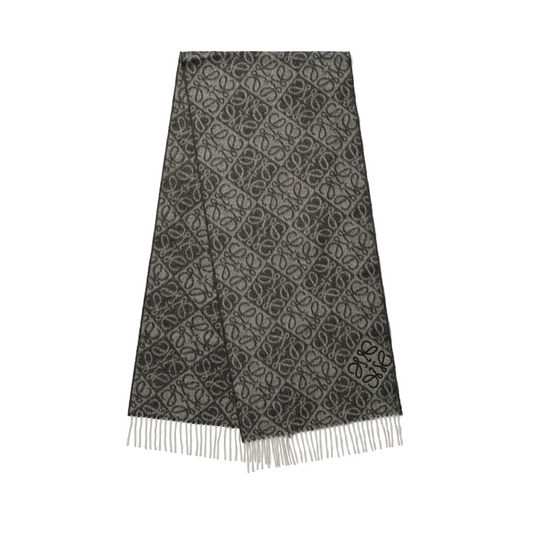 Anagram Wool Cashmere Scarf in Dark Grey