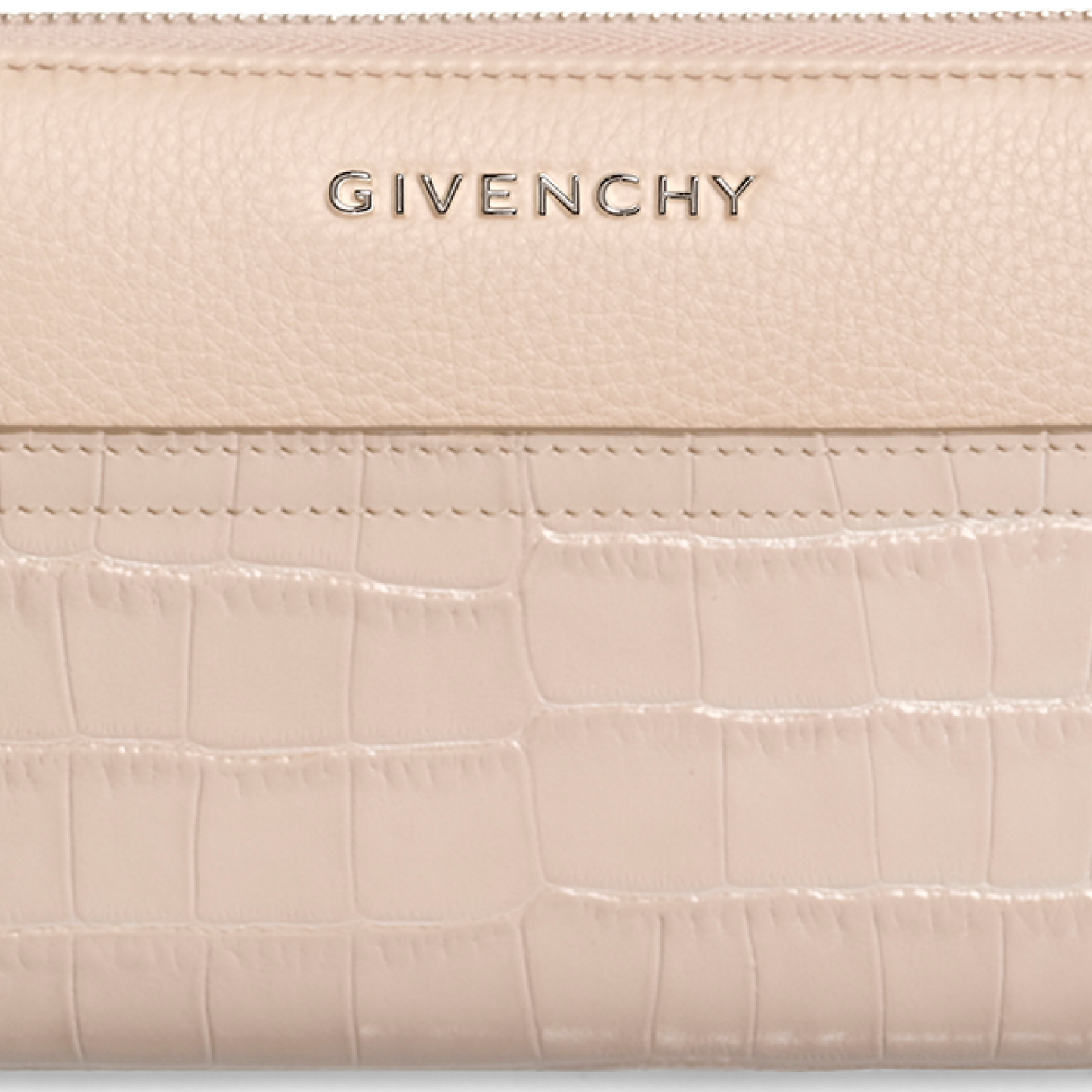 Pandora Embroidered Zip Wallet in Nude