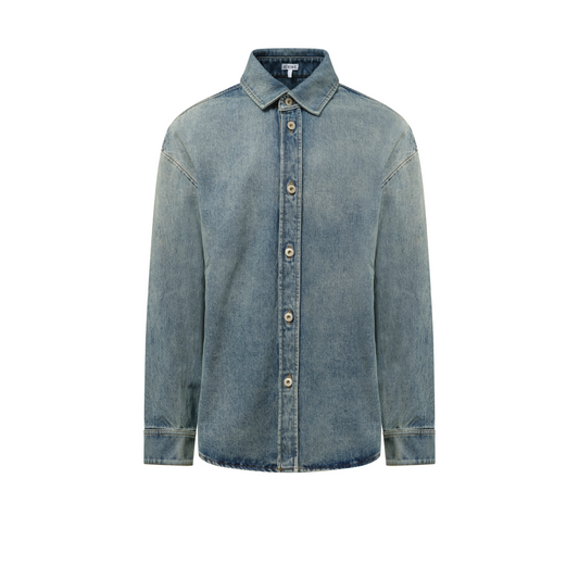 Anagram Overshirt in Washed Denim