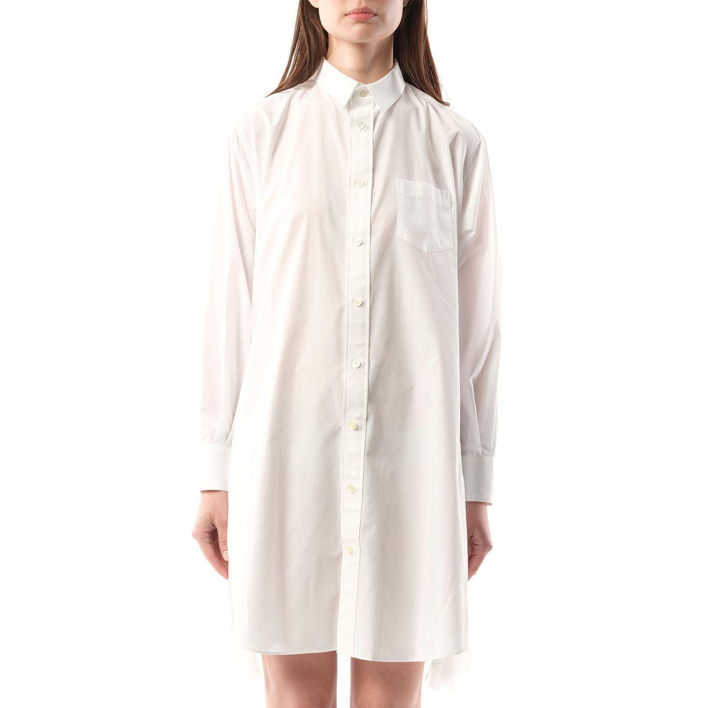 Cotton Poplin Dress in Off White