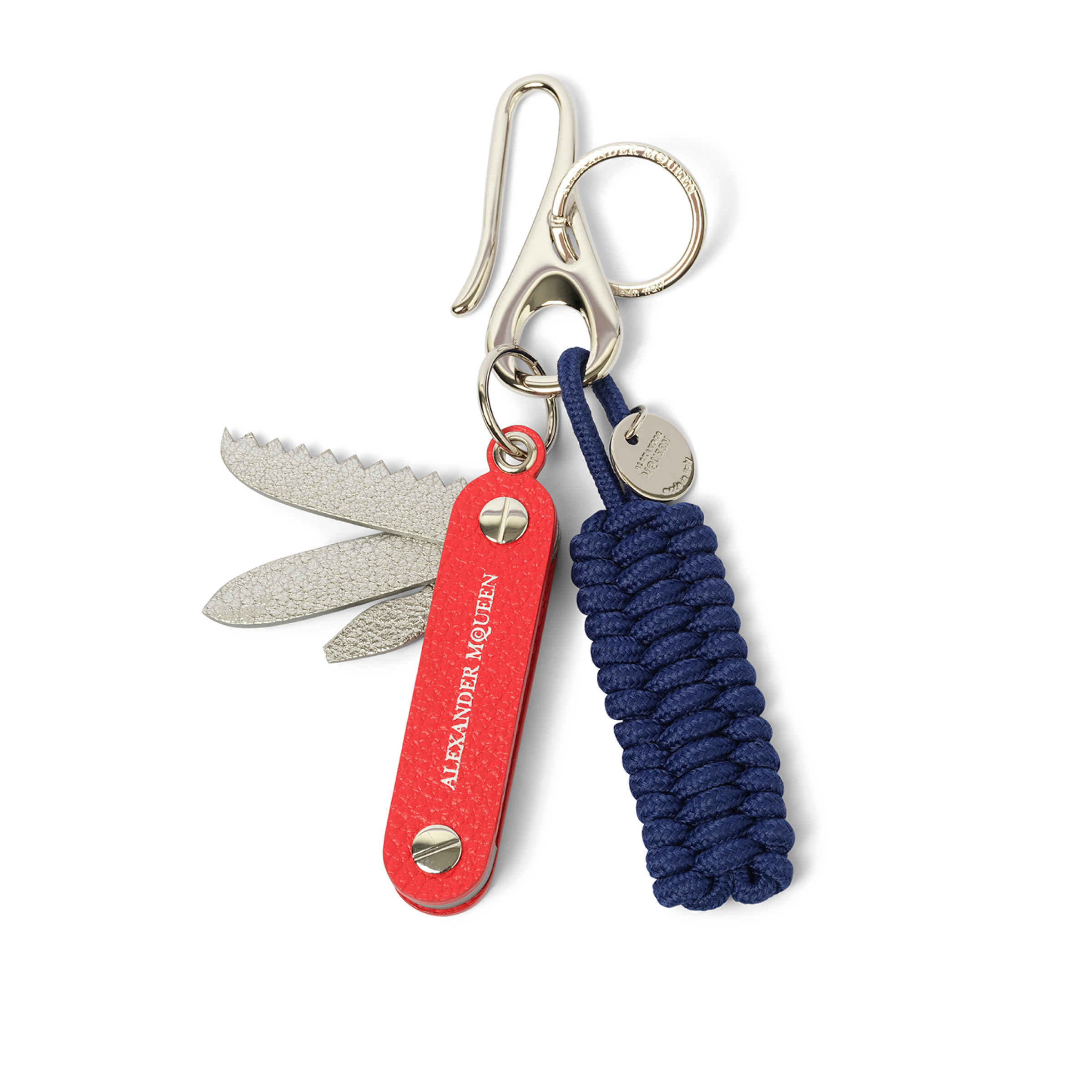 Braid Knife Keyring in Red