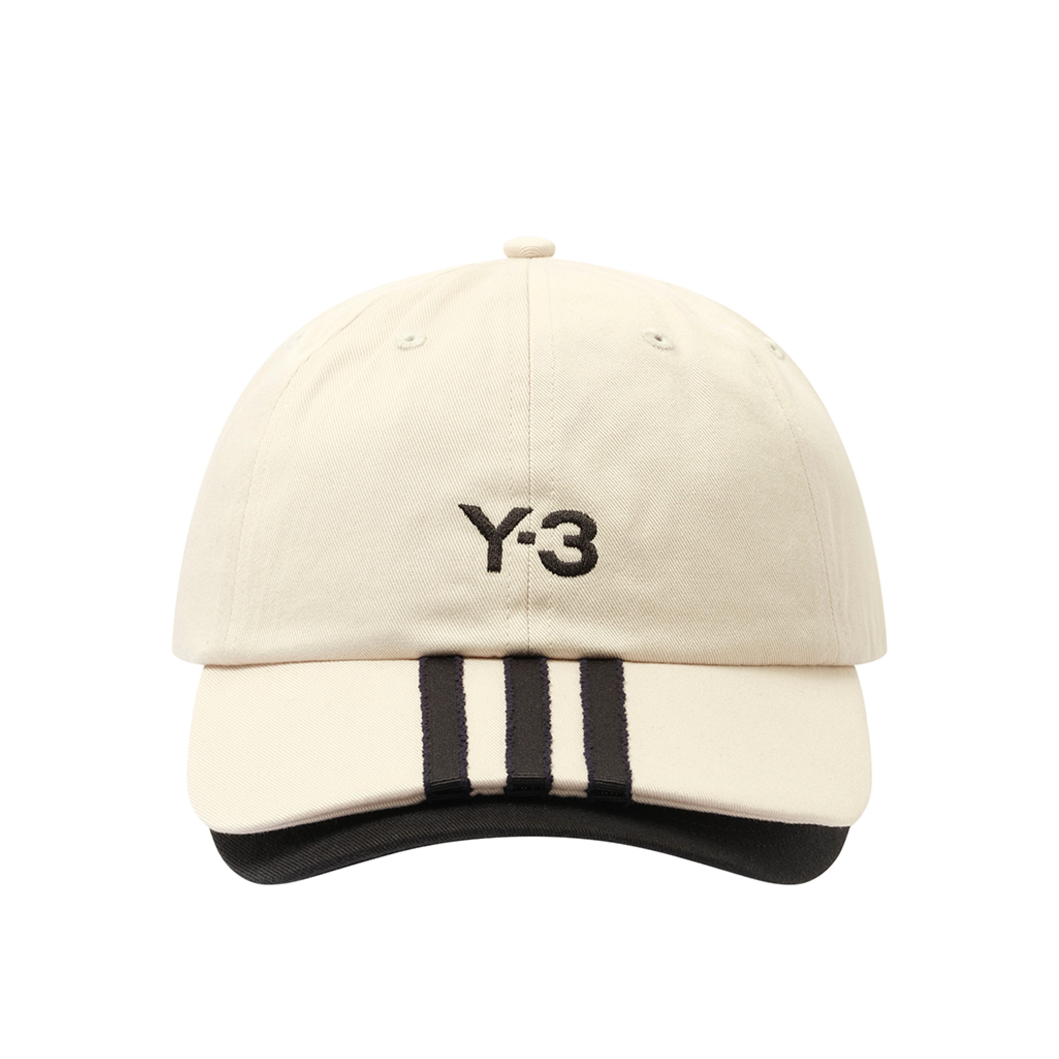 Folded 3 Stripe Cap in White