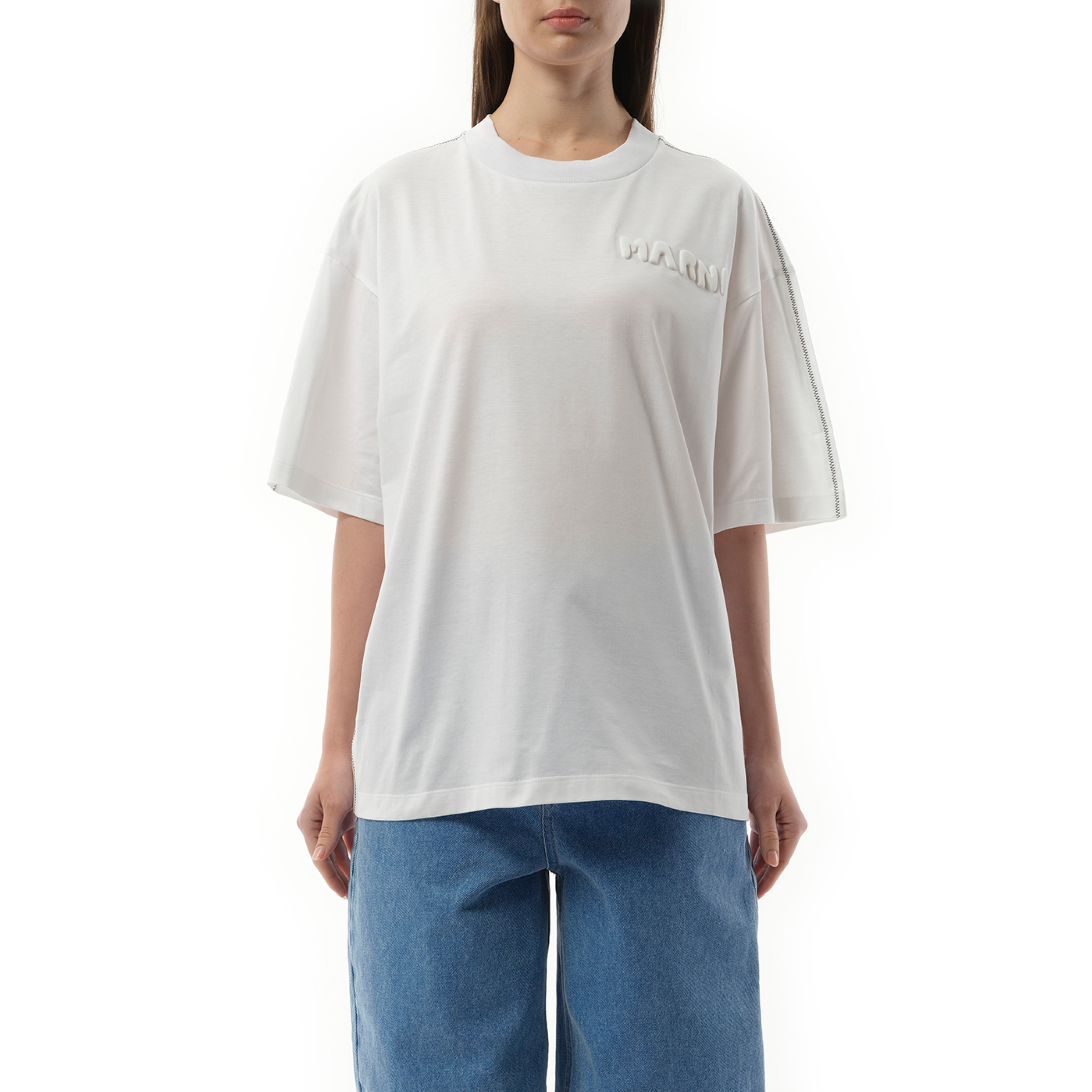 Embossed Logo T-Shirt in Lily White